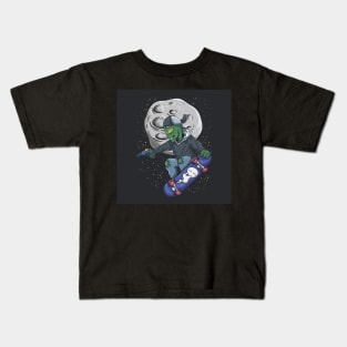 Alien with Skateboard Kids T-Shirt